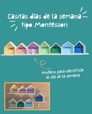 Casitas Días de la Semana Montessori 3D