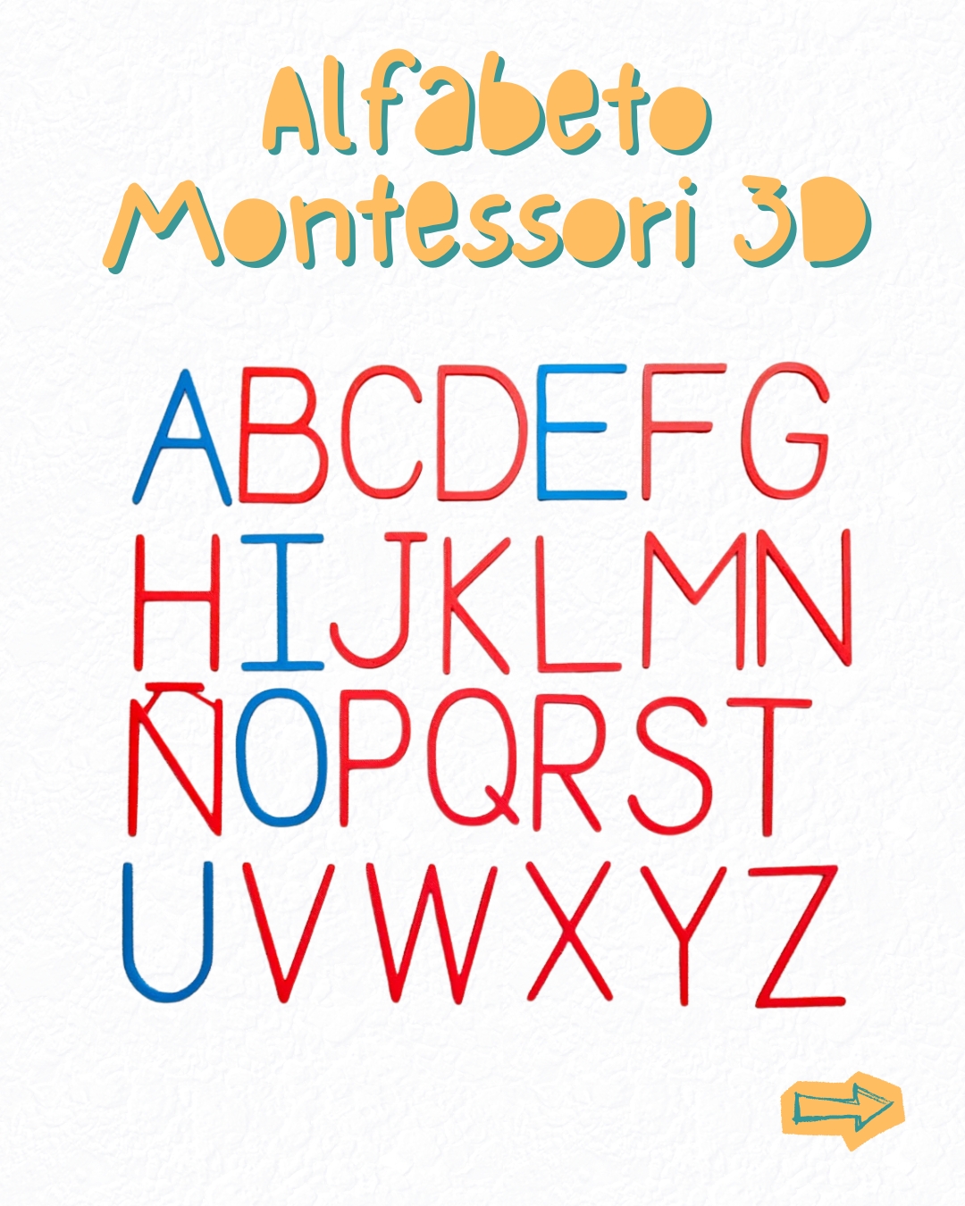 Abecedario Montessori 3D - Letras mayúsculas y minúsculas - Imagen 3